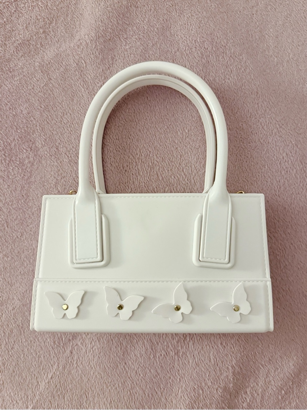 WINDSOR White Butterfly Accent Handbag